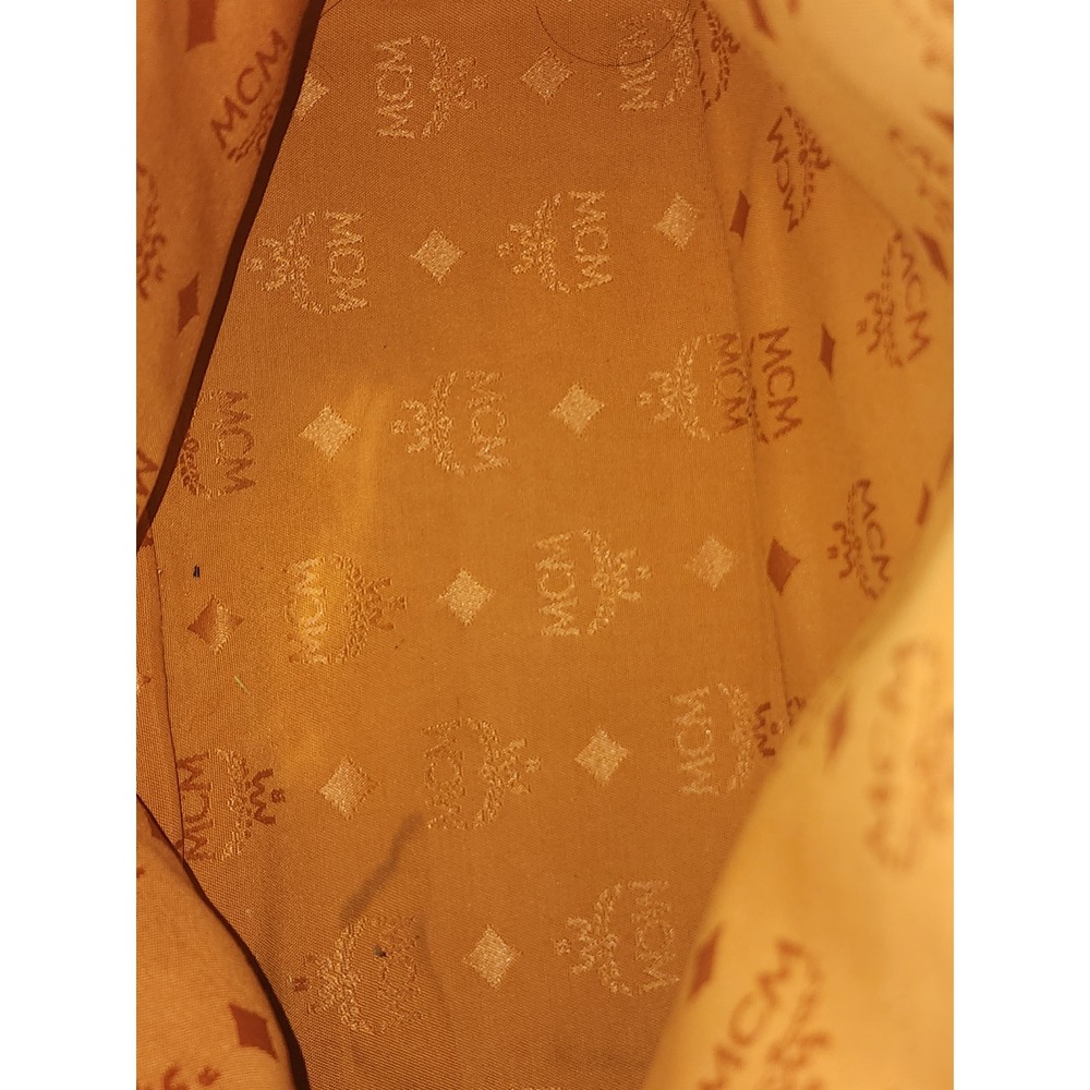 MCM Visetos Monogram Cognac Coated Canvas Dome Satchel Bag  Gold Hardware Y2K - Picture 7 of 7